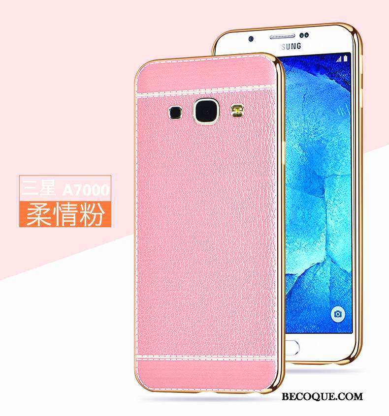 Samsung Galaxy A7 2015 Rose Silicone Coque Étui Incassable Fluide Doux