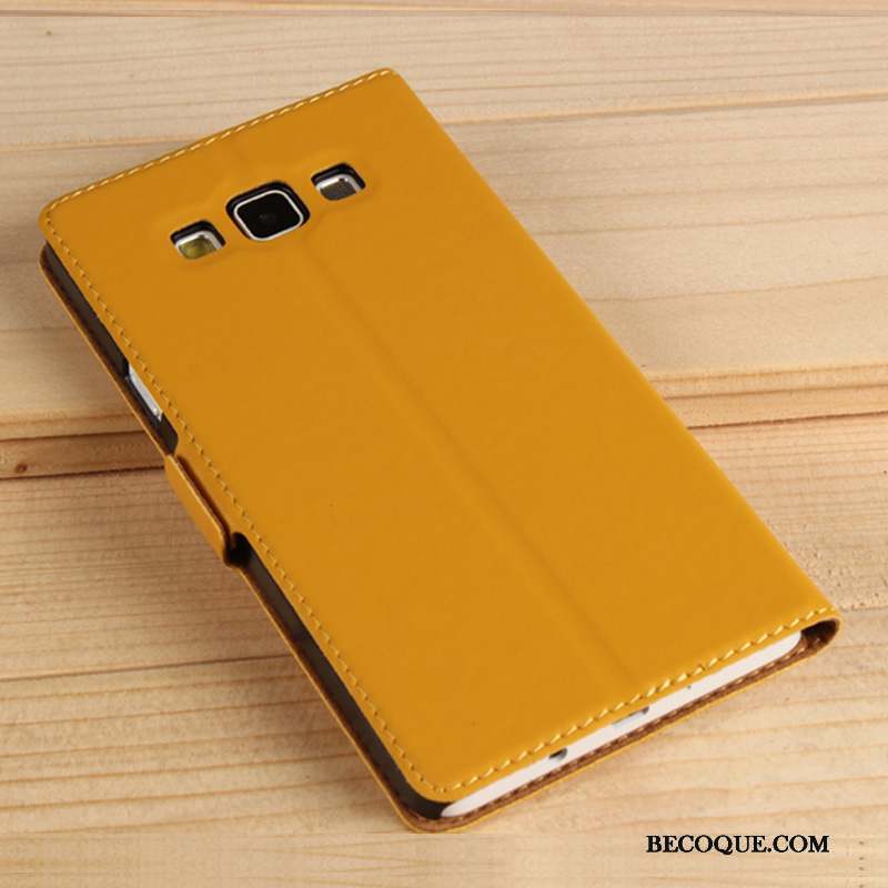 Samsung Galaxy A7 2015 Étui Coque Protection Jaune De Téléphone Téléphone Portable