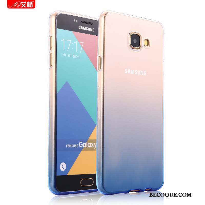 Samsung Galaxy A7 2016 Bleu Coque De Téléphone Transparent Silicone Fluide Doux Tendance