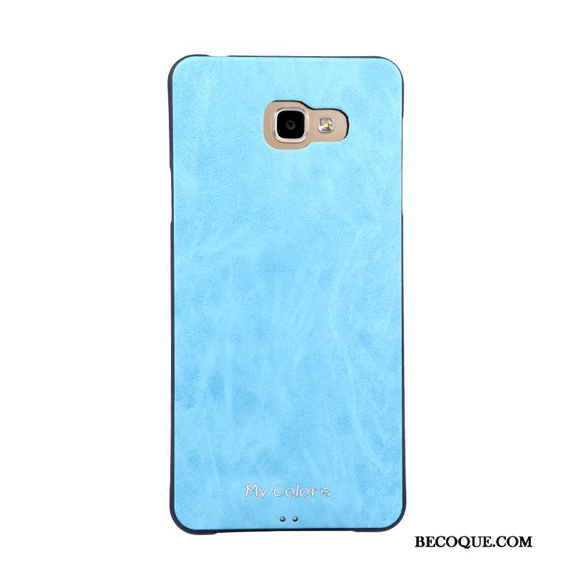 Samsung Galaxy A7 2016 Bleu Similicuir Protection Coque De Téléphone Fluide Doux Étui