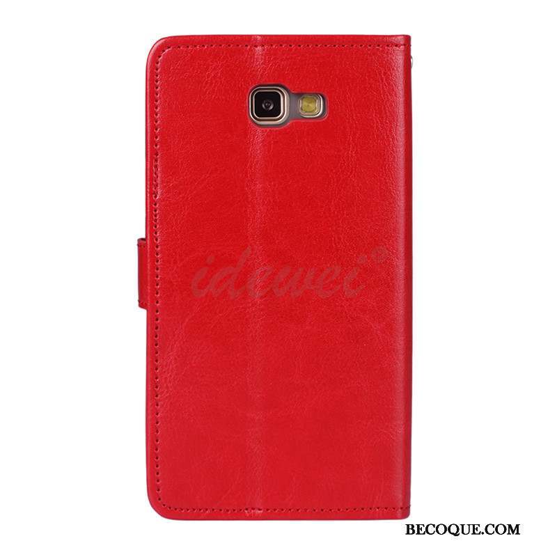 Samsung Galaxy A7 2016 Étui Protection Rouge Téléphone Portable Étui En Cuir Coque De Téléphone