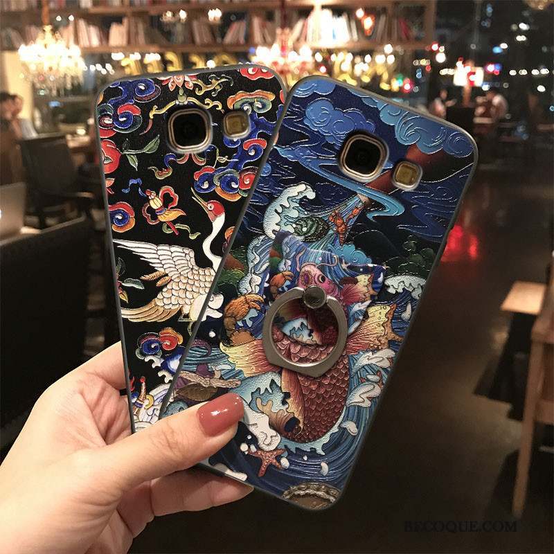 Samsung Galaxy A7 2017 Coque Bleu Vent Personnalité Étui Tendance Silicone