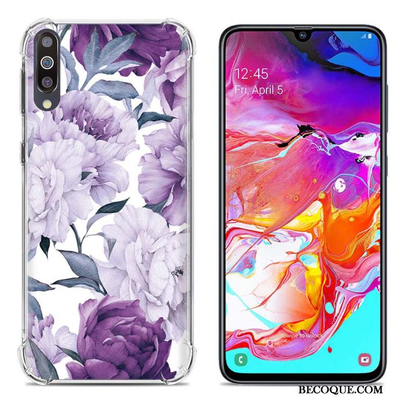 Samsung Galaxy A70 Ballon Fluide Doux Créatif Étui Violet Coque De Téléphone