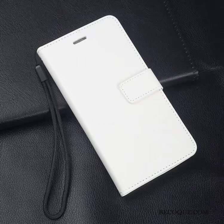 Samsung Galaxy A70 Coque Clamshell Portefeuille Étui Reversible Étui En Cuir Blanc