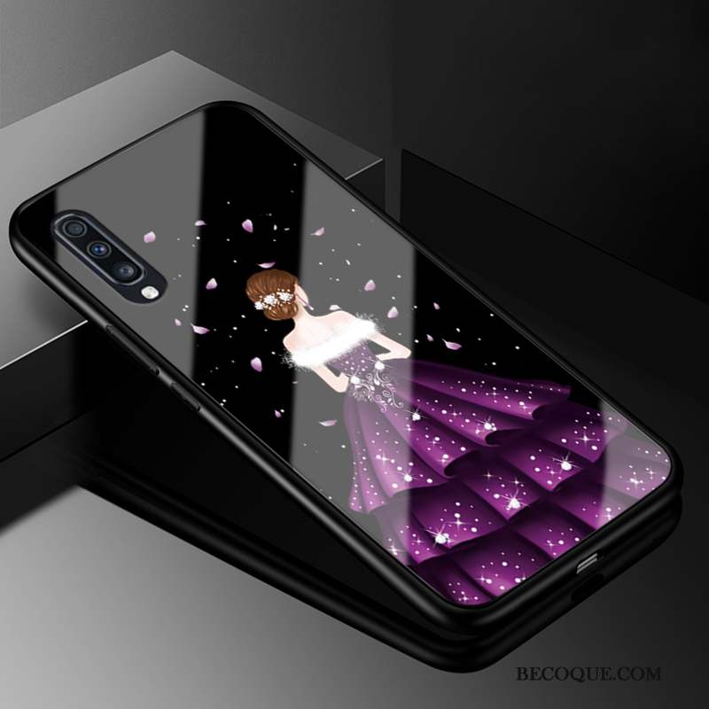 Samsung Galaxy A70 Coque De Téléphone Incassable Yarn Protection Verre Noir