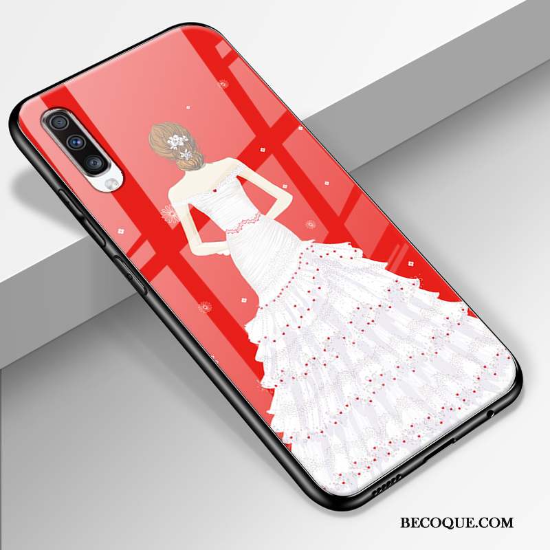 Samsung Galaxy A70 Coque Incassable Yarn Personnalité Style Chinois Silicone Net Rouge