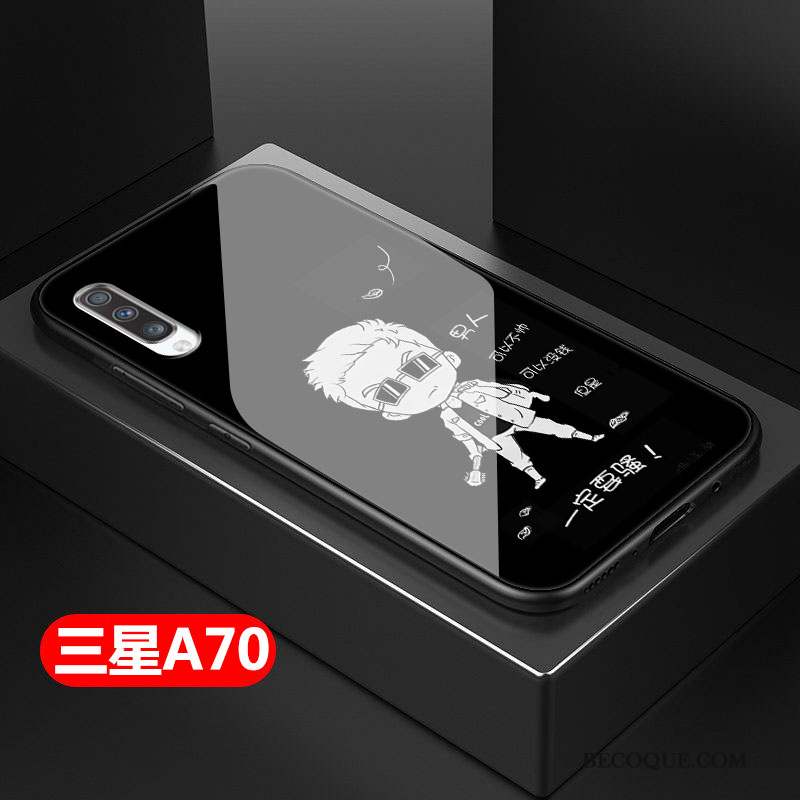 Samsung Galaxy A70 Coque Verre Étui Fluide Doux Mode Style Chinois Marque De Tendance