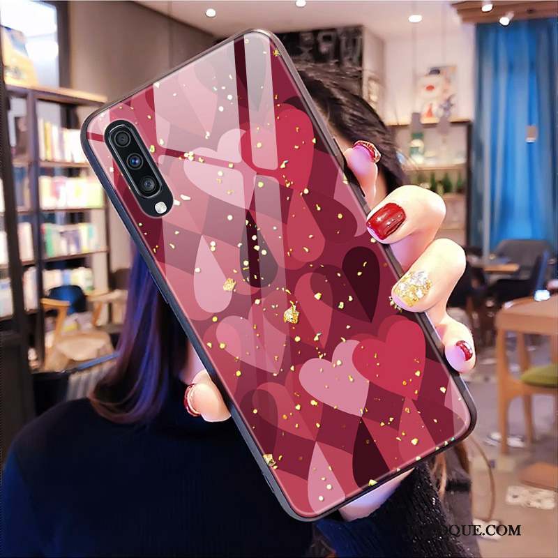 Samsung Galaxy A70 Rouge Étui Amour Coque De Téléphone Rose Marque De Tendance