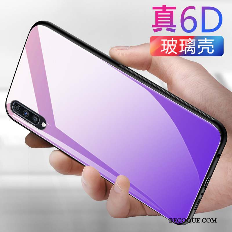 Samsung Galaxy A70 Simple Antidérapant Couleur Unie Personnalité Coque De Téléphone Violet