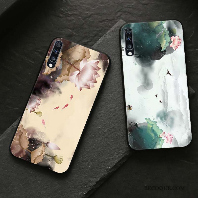 Samsung Galaxy A70 Vert Coque Vent Tout Compris Silicone Encre