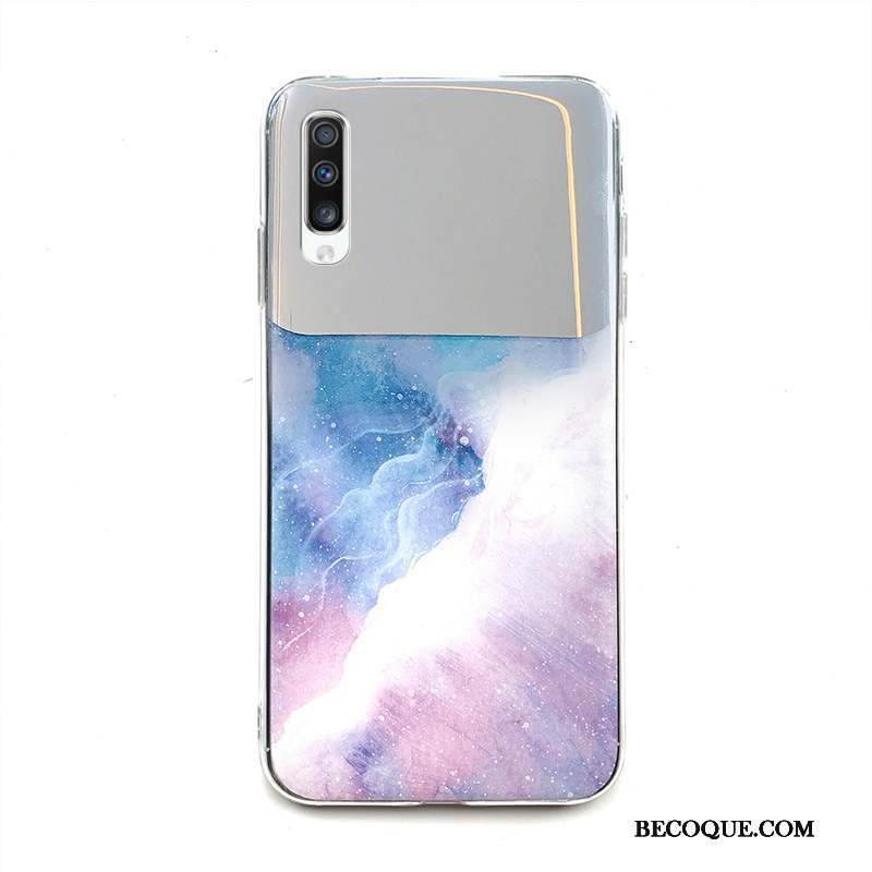 Samsung Galaxy A70s Coque Fluide Doux Incassable Étui Violet Protection Grand