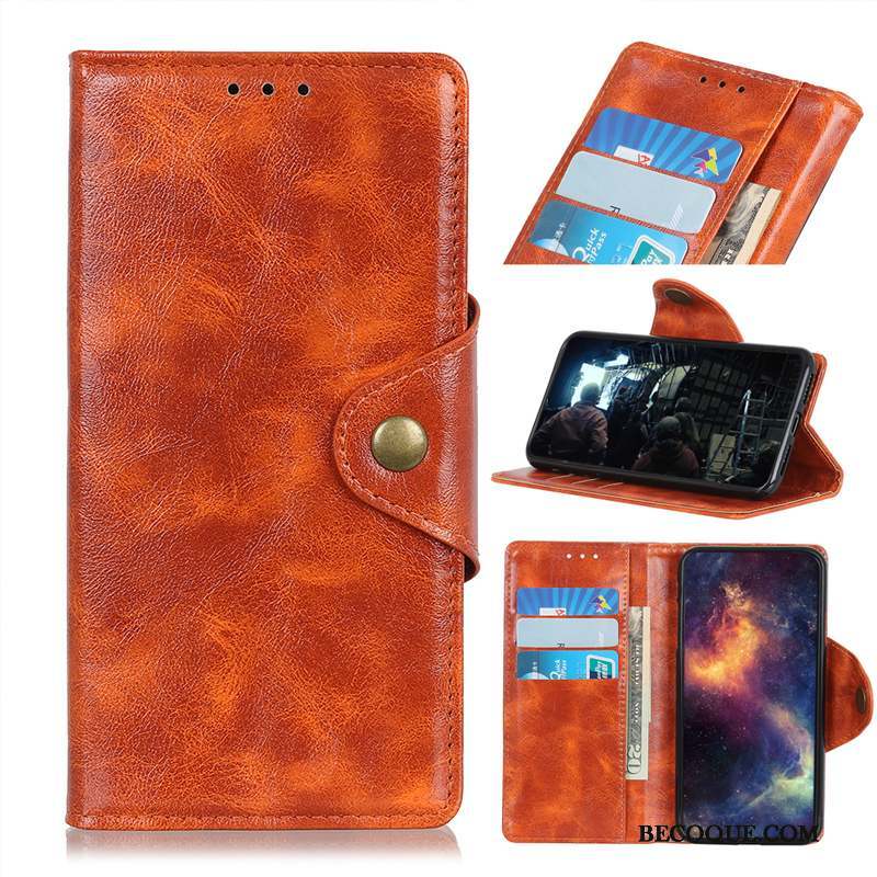 Samsung Galaxy A70s Portefeuille Carte Membrane Housse Coque De Téléphone Cuir Véritable