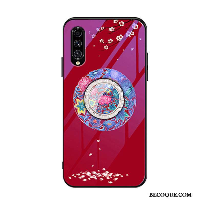 Samsung Galaxy A70s Une Agrafe Verre Incassable Anneau Rouge Coque