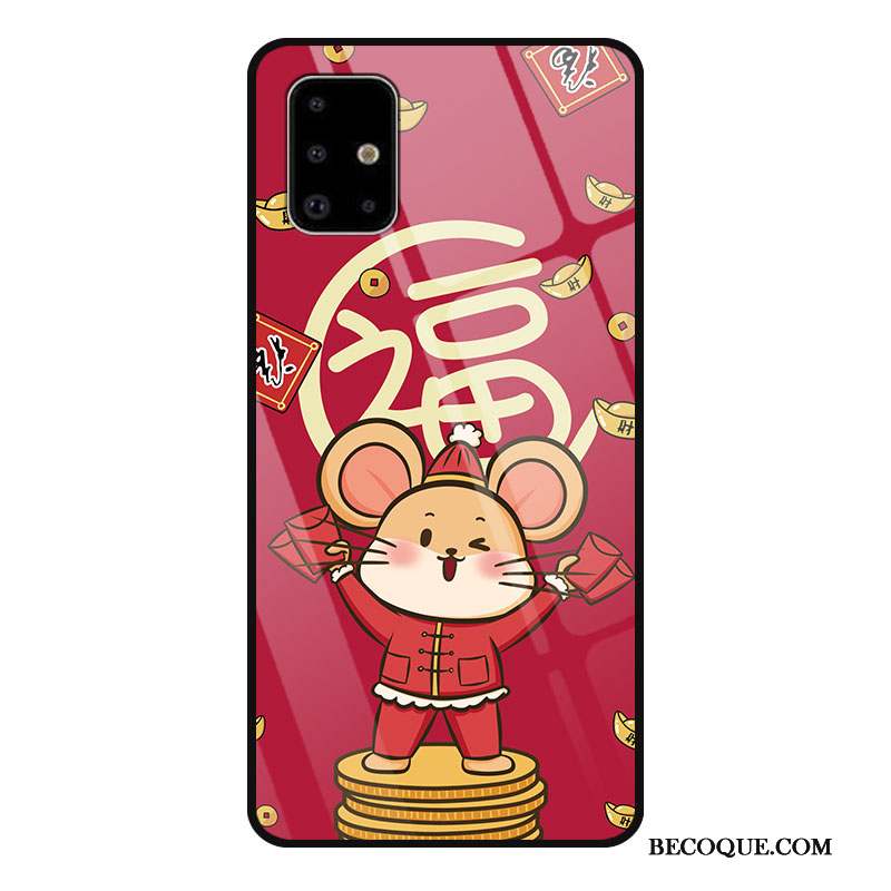 Samsung Galaxy A71 Coque Nouveau Incassable Rat Rouge Dessin Animé Protection