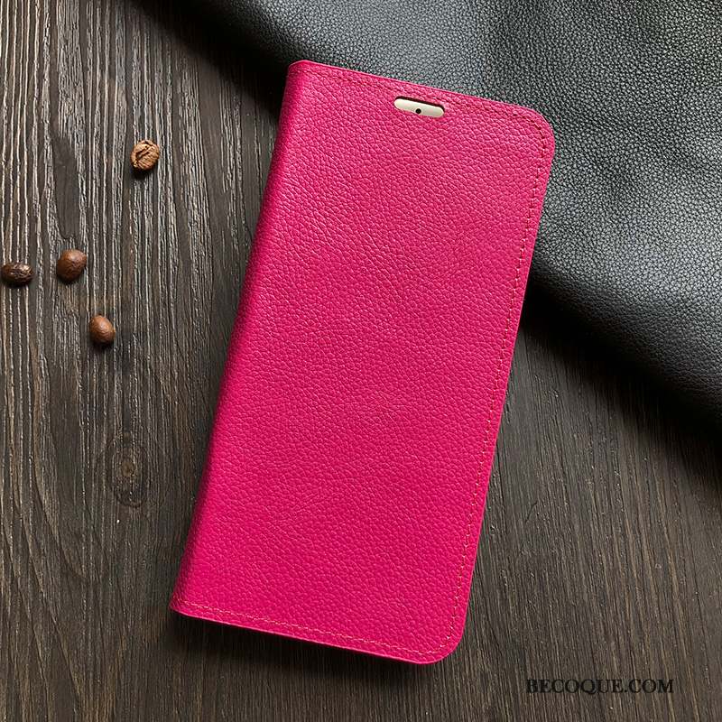 Samsung Galaxy A71 Coque Support Étui Modèle Fleurie Protection Rouge Cuir Véritable