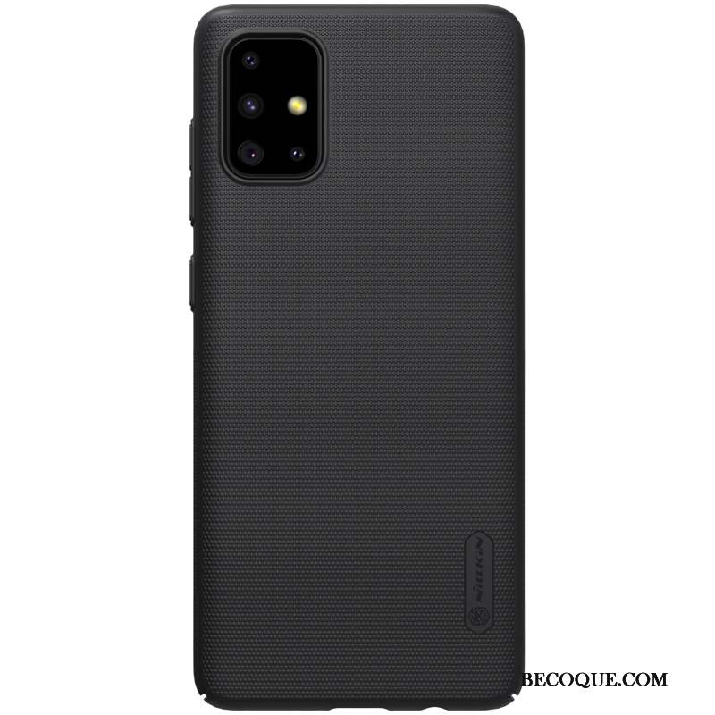 Samsung Galaxy A71 Or Étui Noir Protection Coque Délavé En Daim