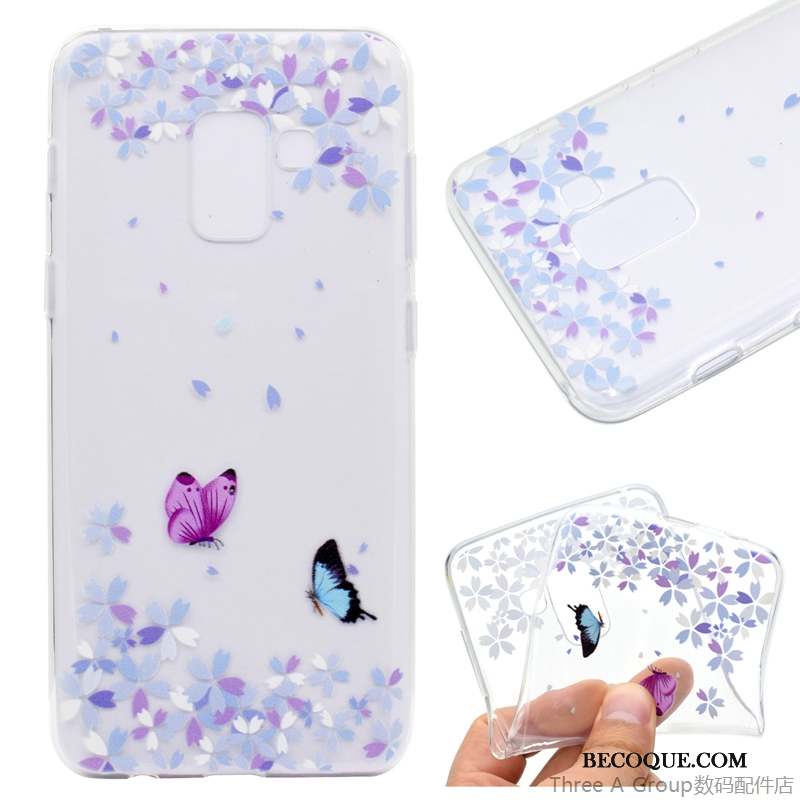 Samsung Galaxy A8 2018 Bleu Tout Compris Fluide Doux Étui Incassable Coque De Téléphone