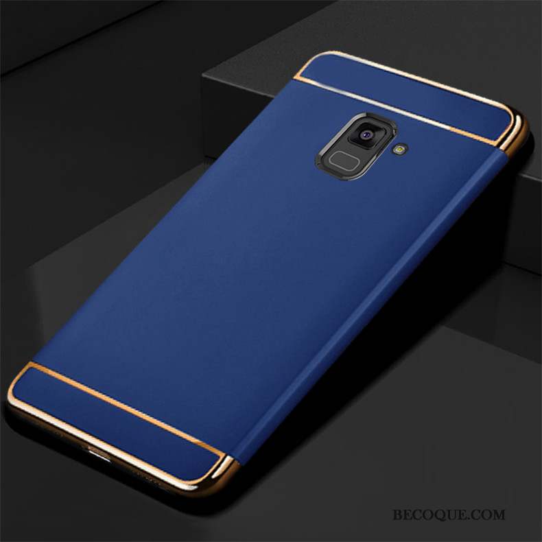 Samsung Galaxy A8 2018 Incassable Coque Délavé En Daim Protection De Téléphone Bleu