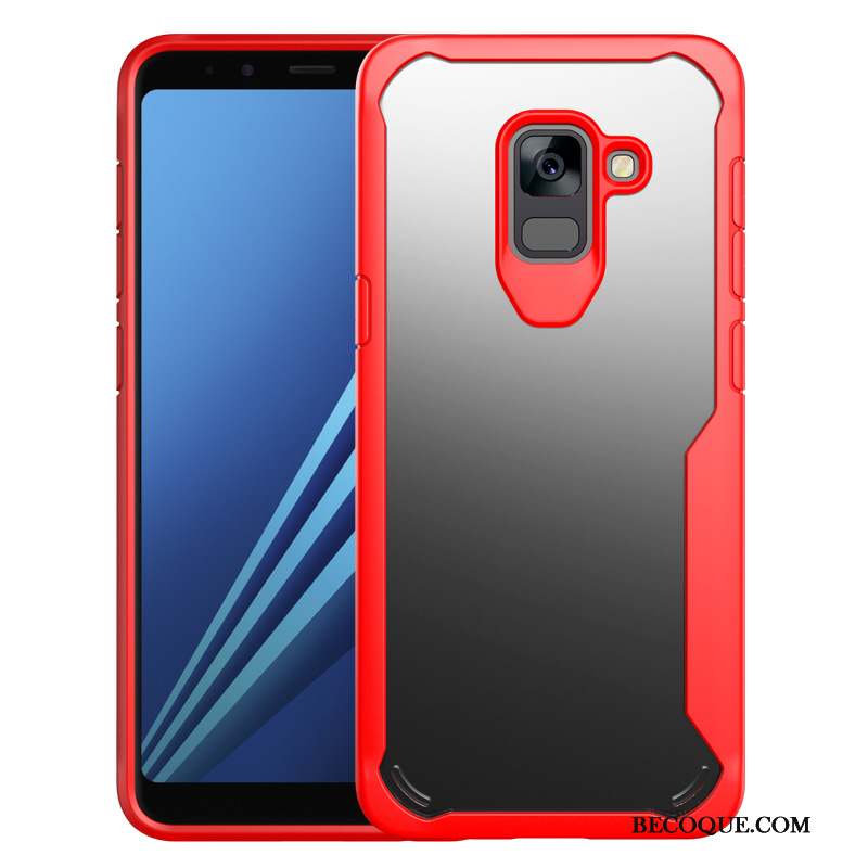 Samsung Galaxy A8 2018 Incassable Protection Coque De Téléphone Fluide Doux Transparent Rouge
