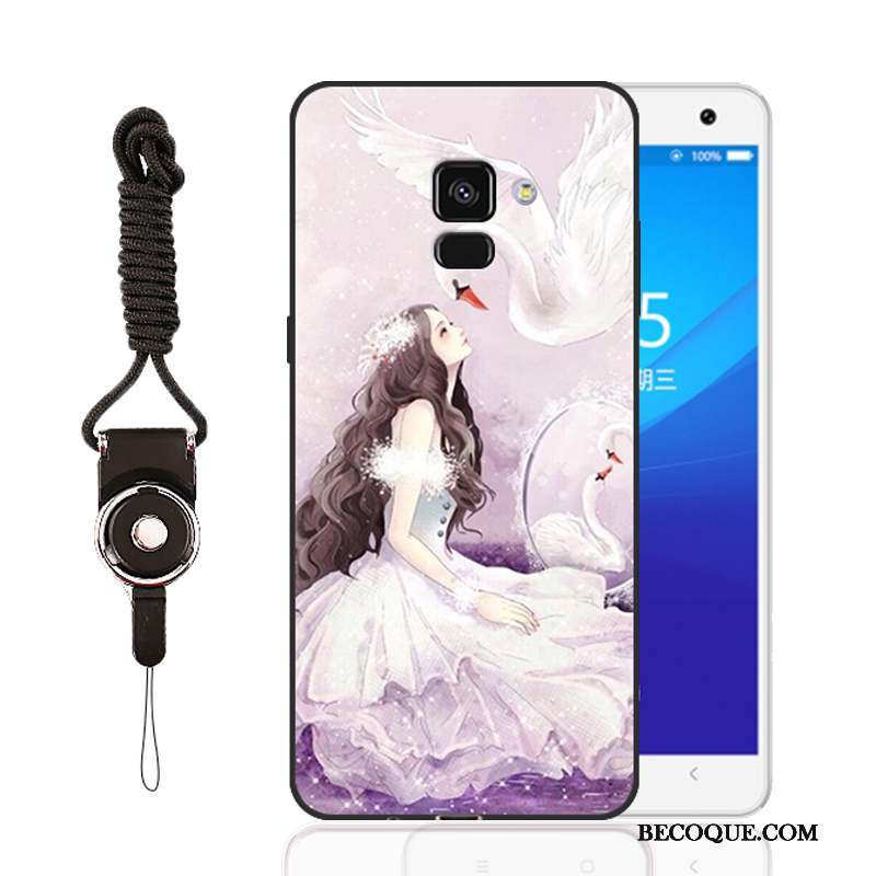Samsung Galaxy A8 Coque Incassable Tout Compris Téléphone Portable Étui Violet Peinture