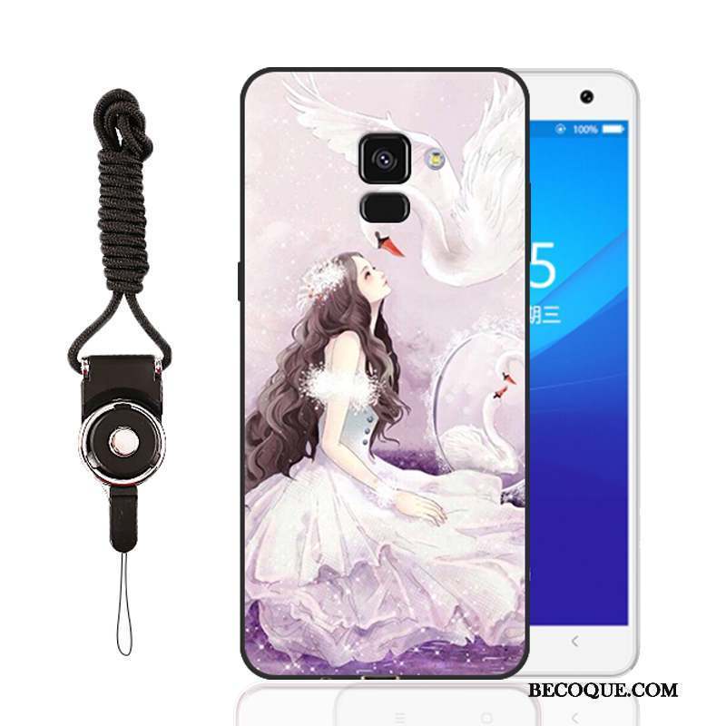 Samsung Galaxy A8+ Coque Protection Violet Fluide Doux Étui Incassable Silicone