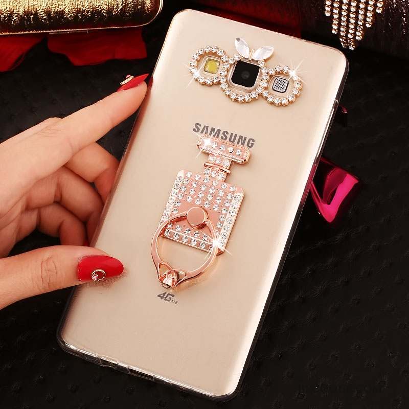 Samsung Galaxy A8 Or Fluide Doux Tendance Strass Coque De Téléphone