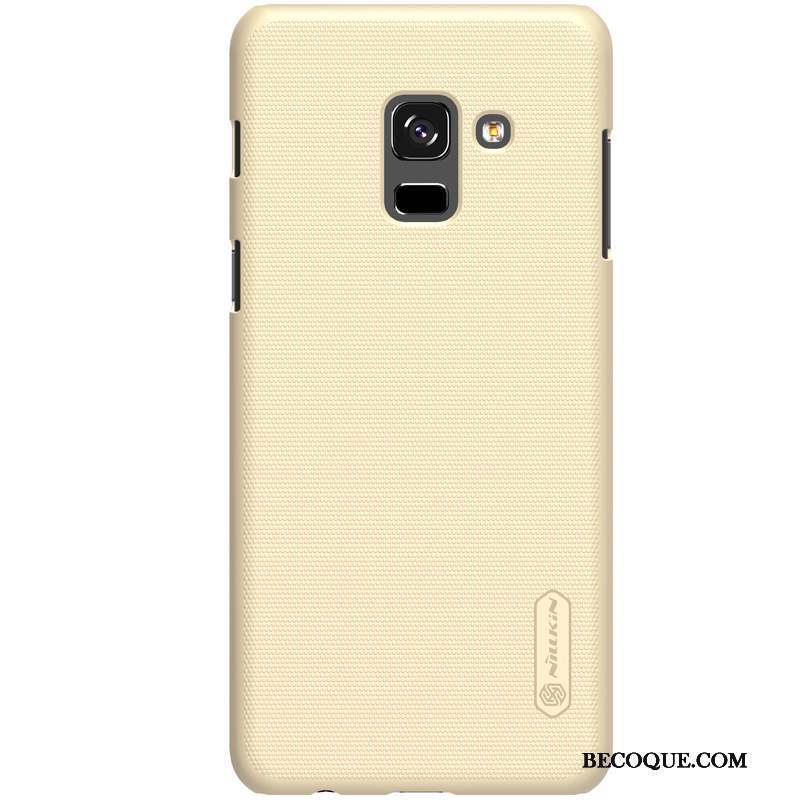 Samsung Galaxy A8+ Protection Jaune Délavé En Daim Coque De Téléphone Or