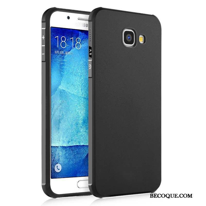 Samsung Galaxy A8 Silicone Coque De Téléphone Fluide Doux Incassable Noir Étui