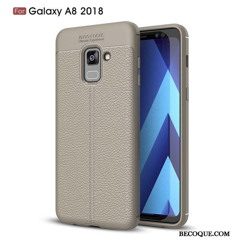 Samsung Galaxy A8+ Tout Compris Coque De Téléphone Incassable Protection Simple Gris