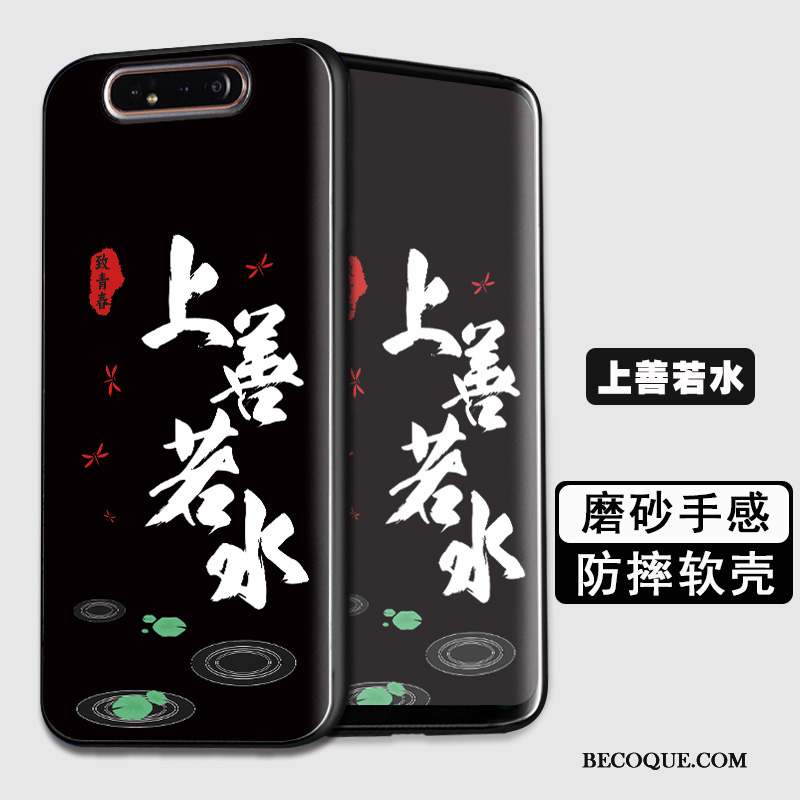 Samsung Galaxy A80 Noir Silicone Tendance Tout Compris Coque De Téléphone