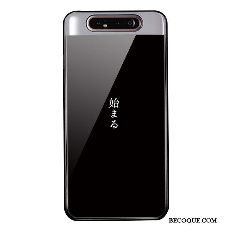 Samsung Galaxy A80 Étui Noir Coque De Téléphone Verre Protection Silicone