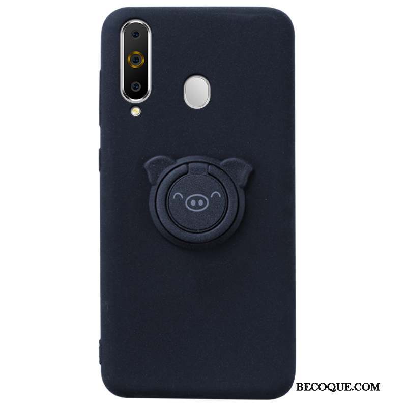 Samsung Galaxy A8s Coque Noir Délavé En Daim Fluide Doux Personnalité Tendance Tout Compris