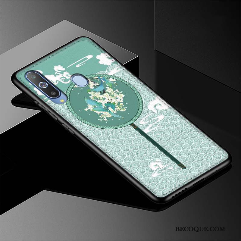 Samsung Galaxy A8s Coque Protection Silicone Dessin Animé Fluide Doux Vert Créatif