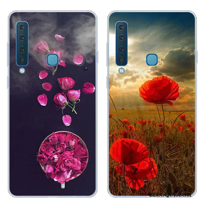 Samsung Galaxy A9 2018 Personnalité Coque De Téléphone Dessin Animé Imprimé Rouge Étui