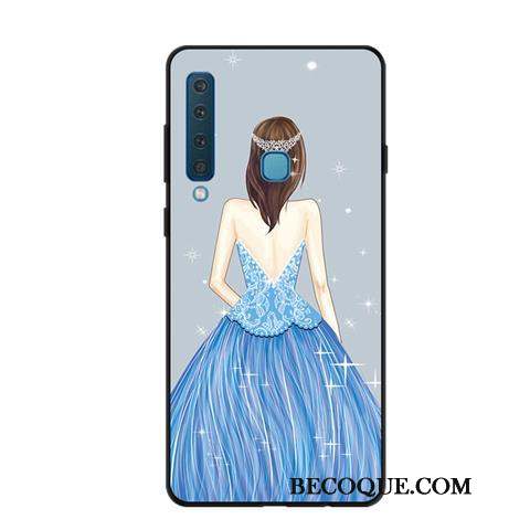 Samsung Galaxy A9 2018 Étui Yarn Bleu Protection Téléphone Portable Coque