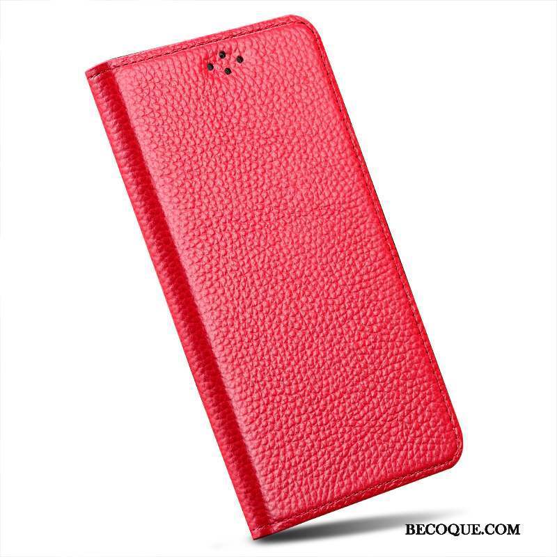 Samsung Galaxy A9 Rouge Cuir Véritable Incassable Coque De Téléphone Téléphone Portable Clamshell