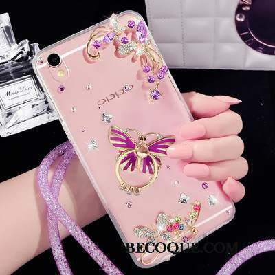 Samsung Galaxy A9 Support Strass Silicone Rose Coque Protection