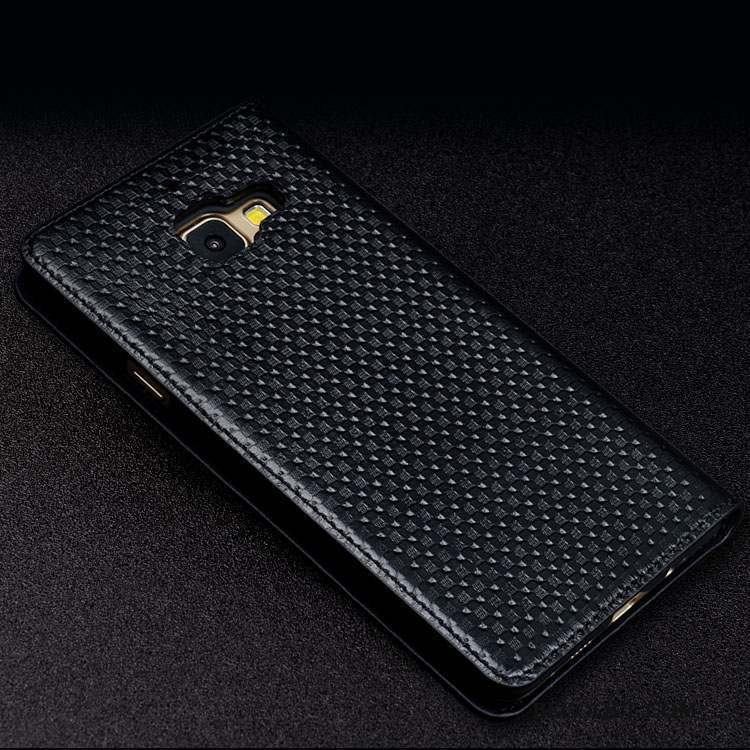 Samsung Galaxy A9 Téléphone Portable Coque Protection Étui Cuir Véritable Noir