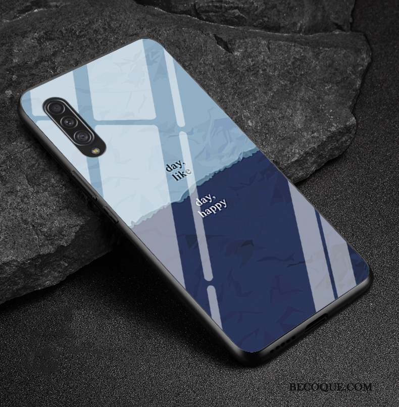 Samsung Galaxy A90 5g Coque De Téléphone Bleu Silicone Verre Délavé En Daim Canard