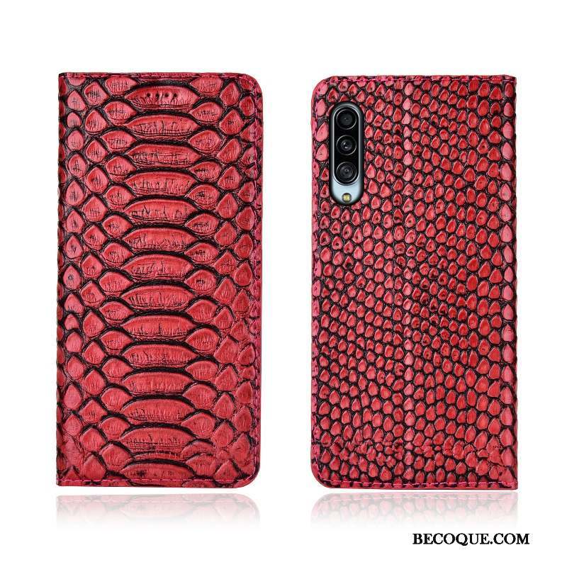 Samsung Galaxy A90 5g Protection Étui Étui En Cuir Rouge Coque De Téléphone Incassable