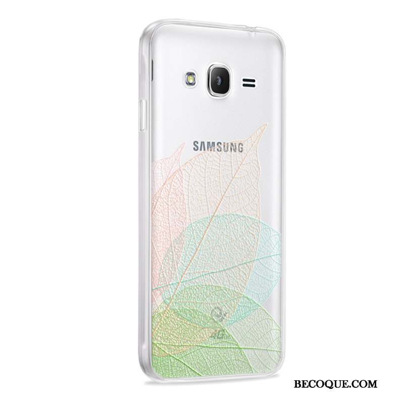 Samsung Galaxy J3 2016 Coque De Téléphone Vert Argent Fluide Doux Incassable Protection