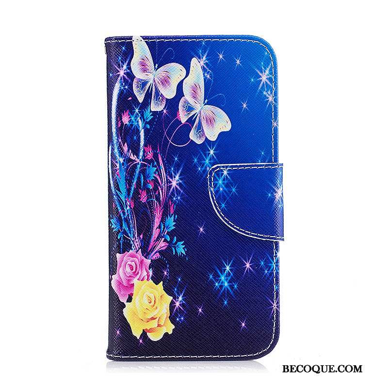 Samsung Galaxy J3 2016 Housse Bleu Protection Étui En Cuir Coque De Téléphone Peinture
