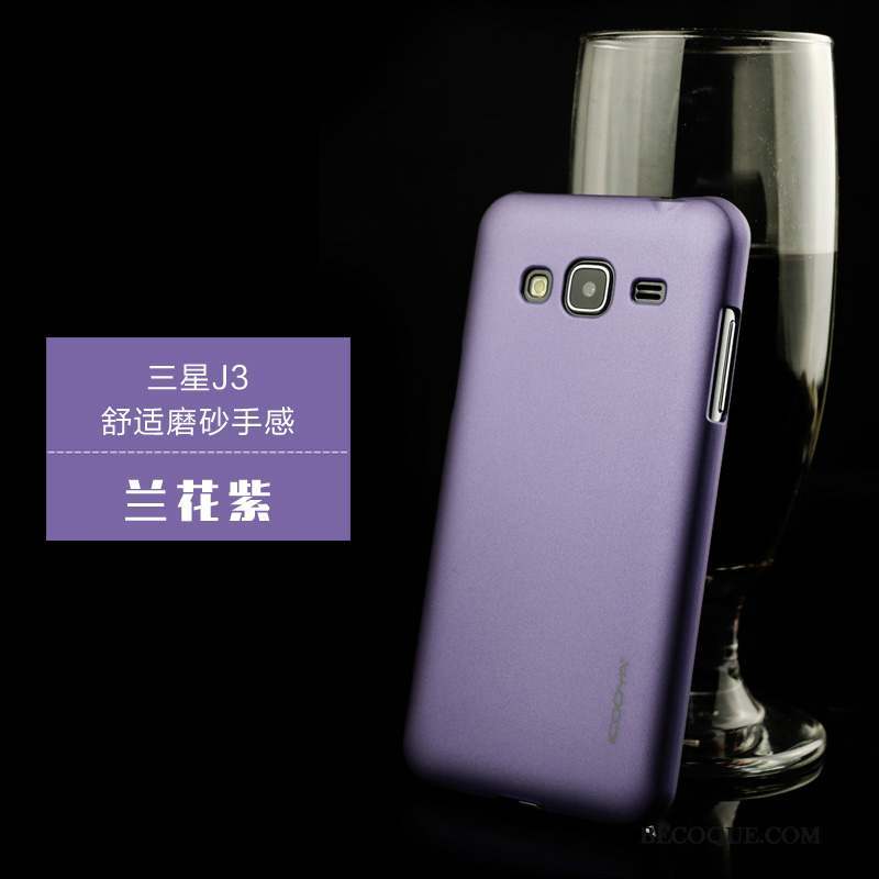 Samsung Galaxy J3 2016 Protection Violet Incassable Coque De Téléphone Étui Délavé En Daim