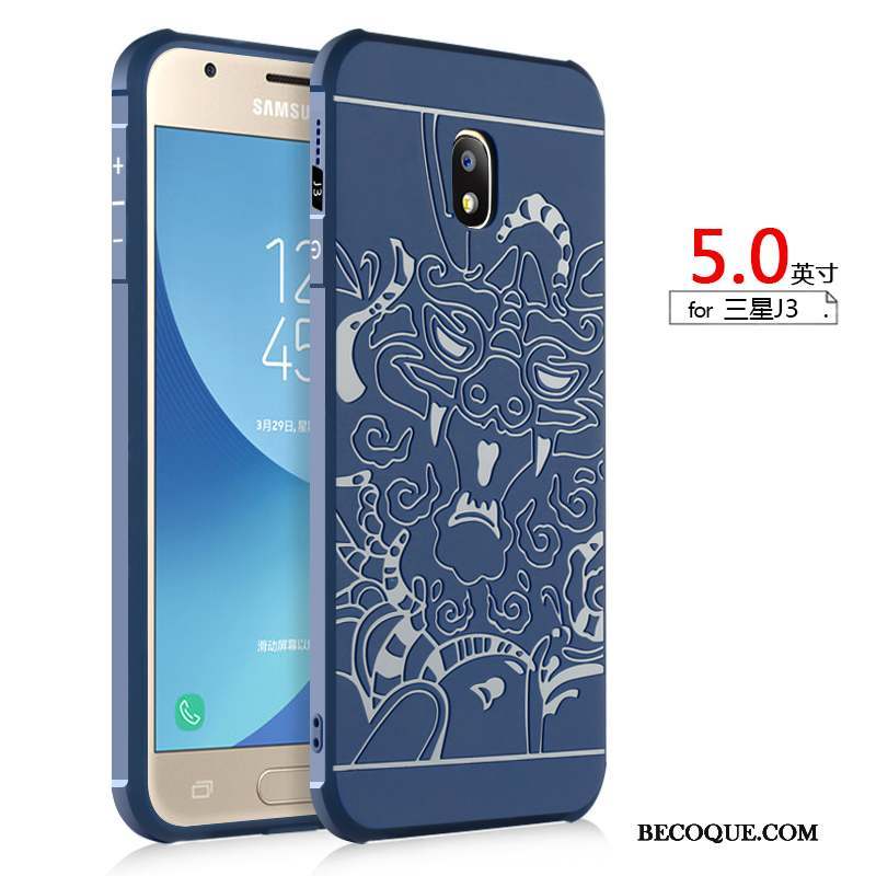 Samsung Galaxy J3 2017 Bleu Coque Silicone Protection De Téléphone Étui