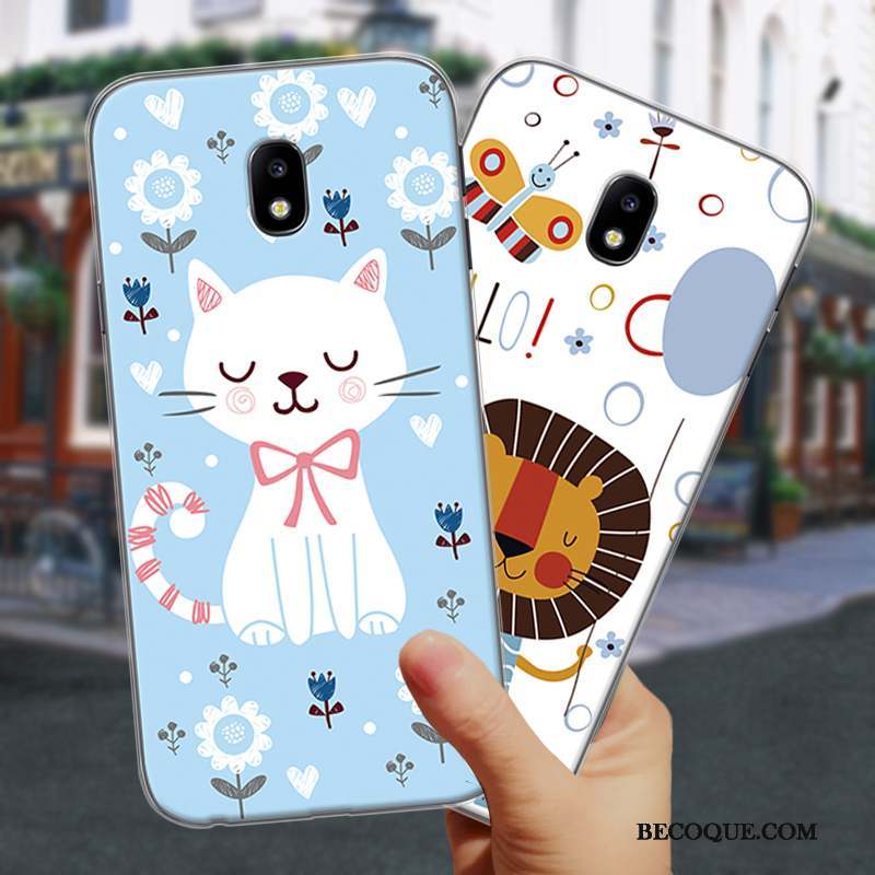 Samsung Galaxy J3 2017 Coque Étui Protection Dessin Animé Tout Compris Bleu Simple