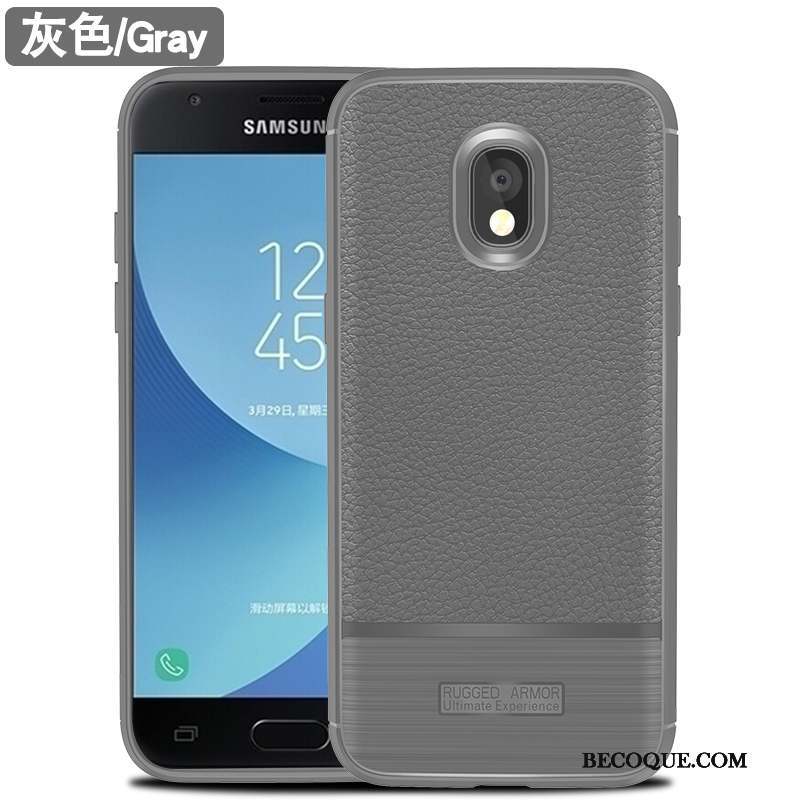 Samsung Galaxy J3 2017 Incassable Tout Compris Coque De Téléphone Gris Silicone Protection
