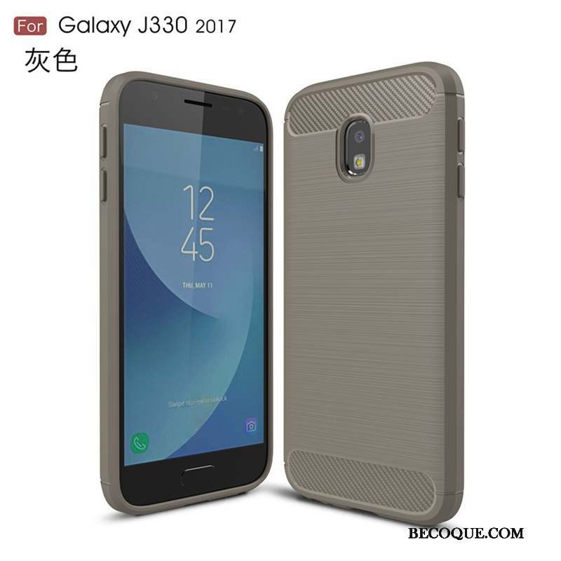 Samsung Galaxy J3 2017 Protection Incassable Fluide Doux Coque De Téléphone Gris Silicone