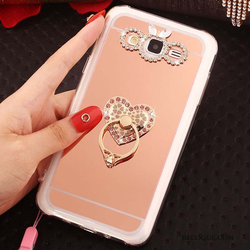 Samsung Galaxy J5 2016 Or Rose Fluide Doux Coque Anneau Étui De Téléphone