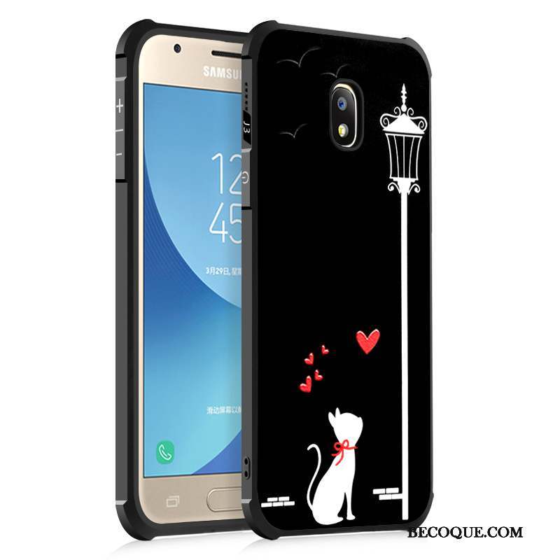 Samsung Galaxy J5 2017 Coque Gaufrage Europe Peinture Tendance Noir Téléphone Portable