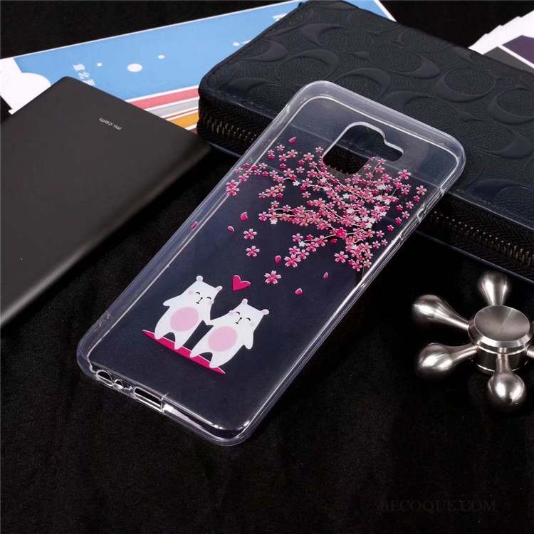 Samsung Galaxy J6 Coque De Téléphone Transparent Sakura Fluide Doux Haute Très Mince